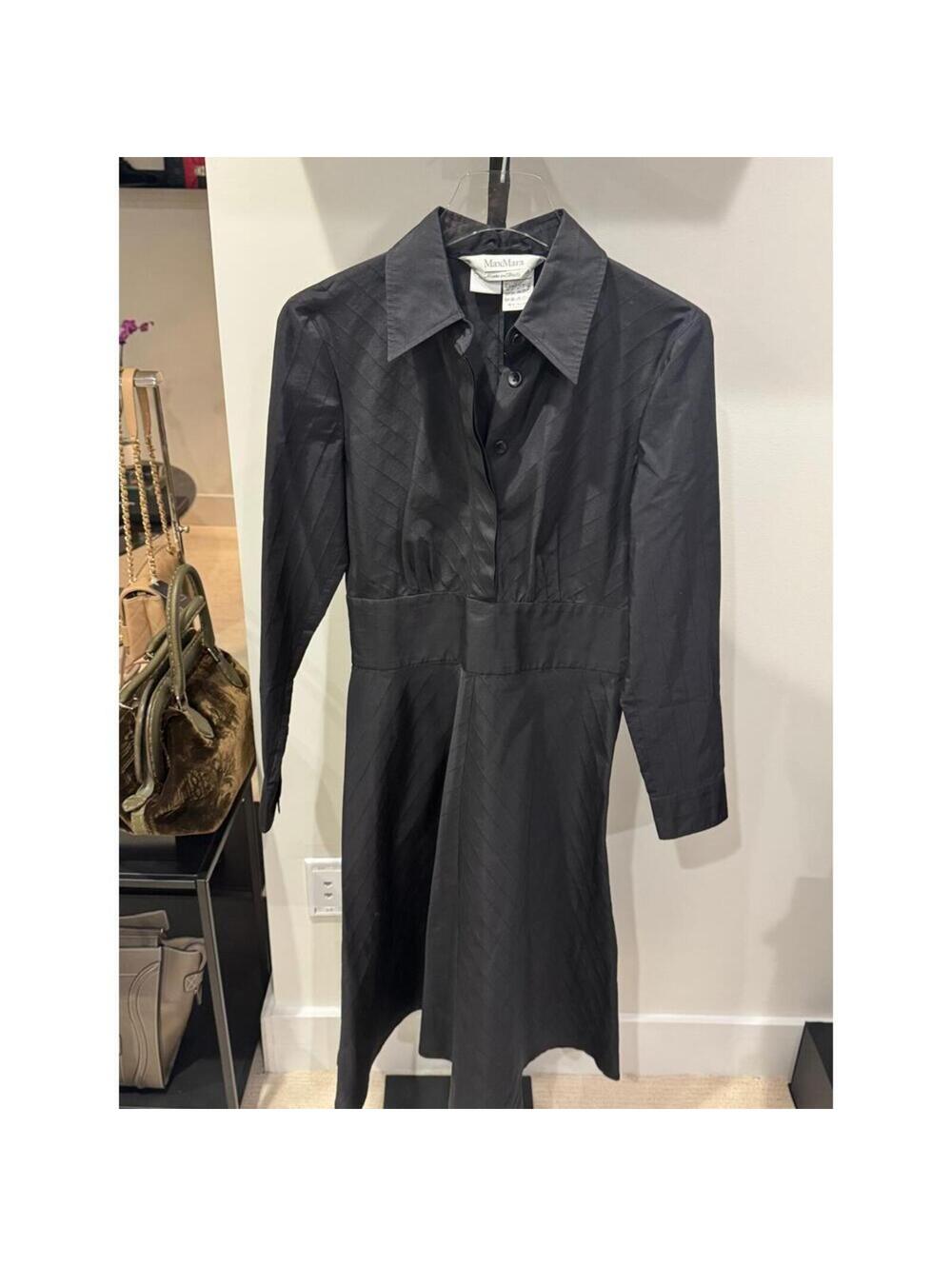 MAX MARA - Classic Shirt Dress, Black Size 8